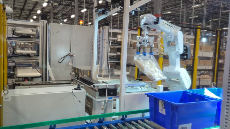 Covariant Transporter Putwall picks apparel products at US 3PL