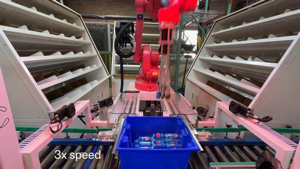 AI-powered robot picking and placing soda cans