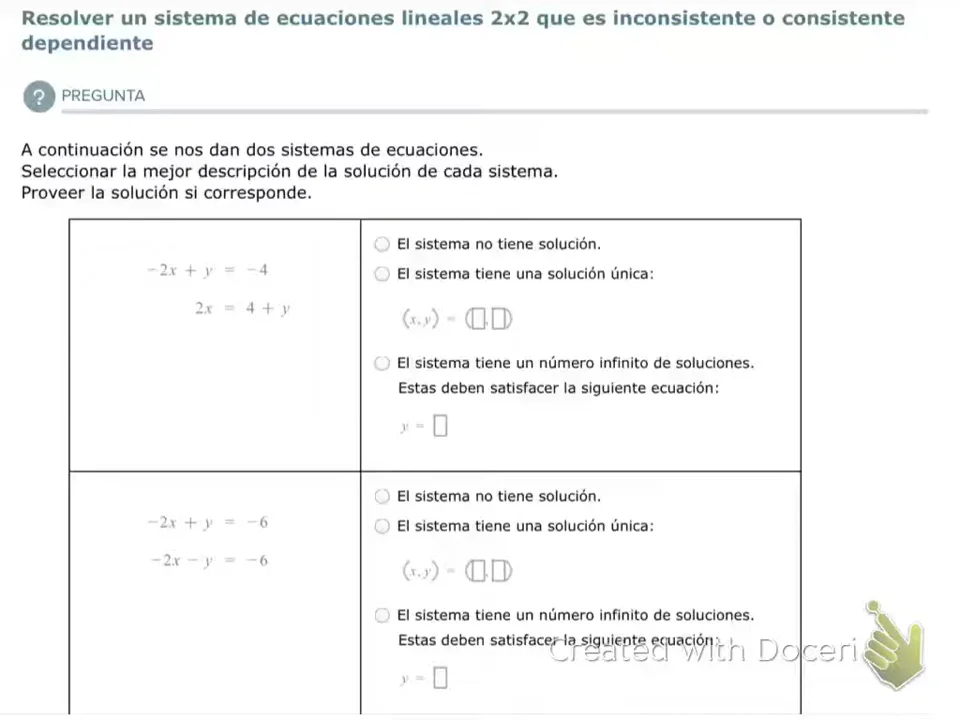 Ecuaciones Inconsistentes, Consistentes o Consistentes Dependientes on ...