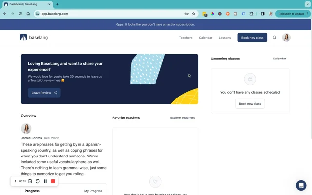 BaseLang review: teacher search