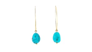 Turquoise Drop Earrings in 14kt Yellow Gold