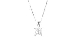 1.00 Carat Princess-Cut Lab-Grown Diamond Pendant Necklace in 14kt White Gold