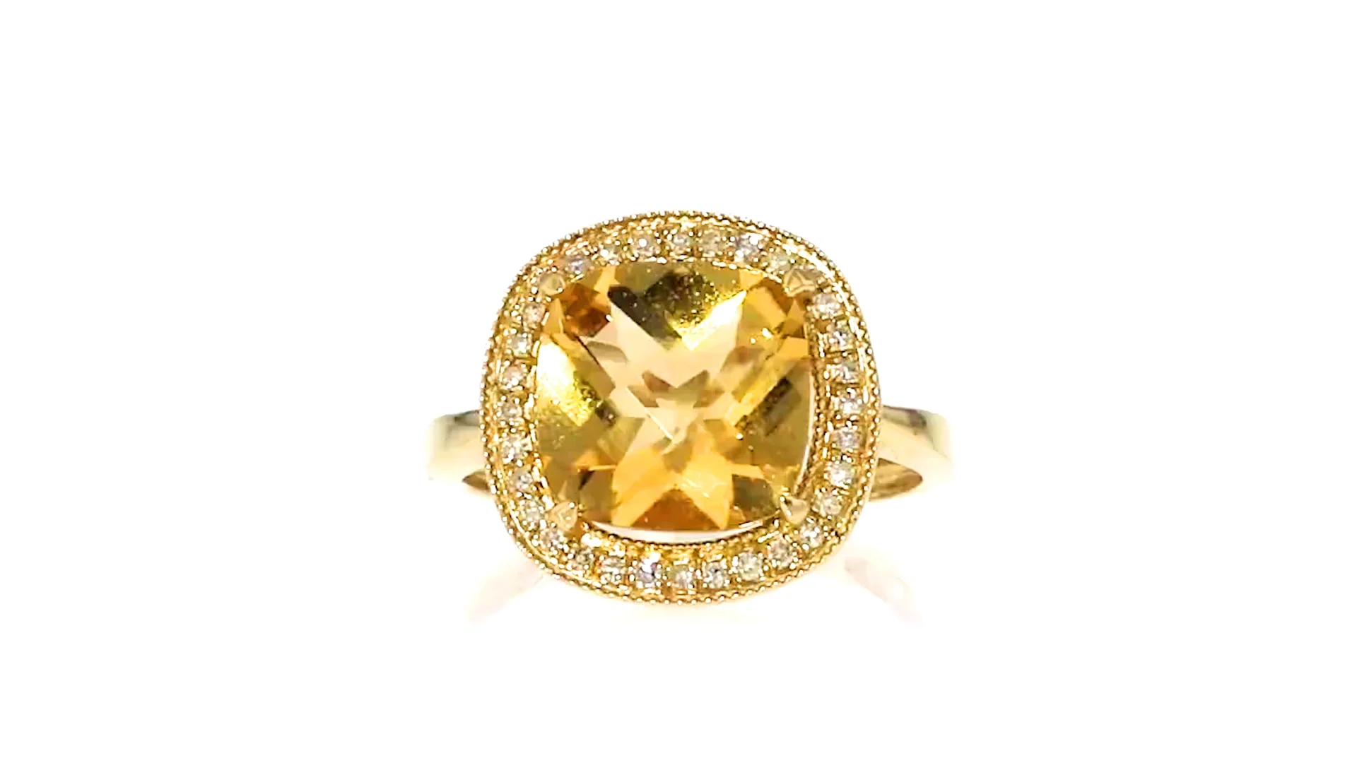 3.00 Carat Citrine and .15 ct. t.w. Diamond Ring in 14kt Yellow Gold on ...
