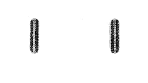 50 ct. t.w. Black and White Diamond Huggie Hoop Earrings in Sterling Silver