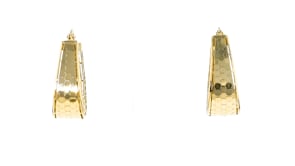 Italian 18kt Yellow Gold Filigree Hoop Earrings