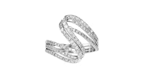 75 ct. t.w. Diamond Three-Row Wave Ring in Sterling Silver