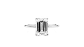 3.00 Carat Emerald-Cut Lab-Grown Diamond Solitaire Ring in 14kt White Gold