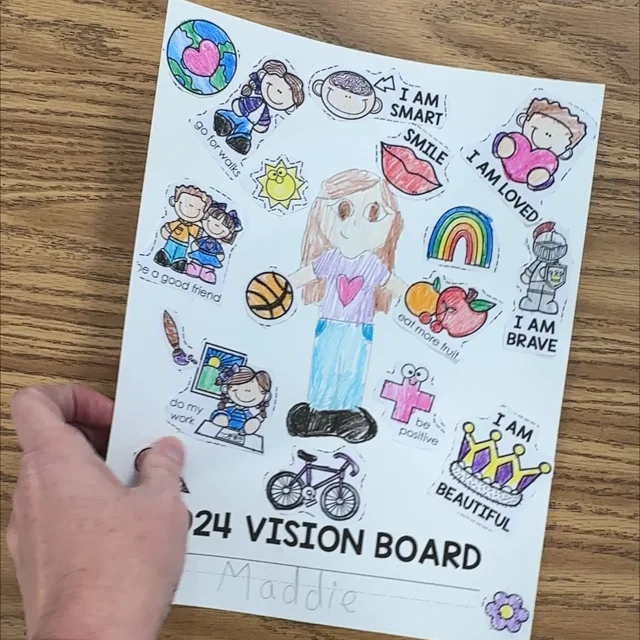 NEW YEAR'S EDUCATIONAL VISION BOARD FOR KIDS 😊 