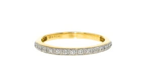 Diamond-Accented Milgrain Ring in 18kt Gold Over Sterling