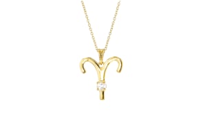 Gemstone Zodiac Pendant Necklace in 18kt Gold Over Sterling