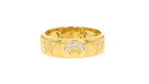Diamond-Accented Sea Life Ring in 18kt Gold Over Sterling