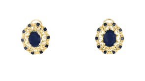 3.90 ct. t.w. Sapphire Openwork Earrings in 14kt Yellow Gold