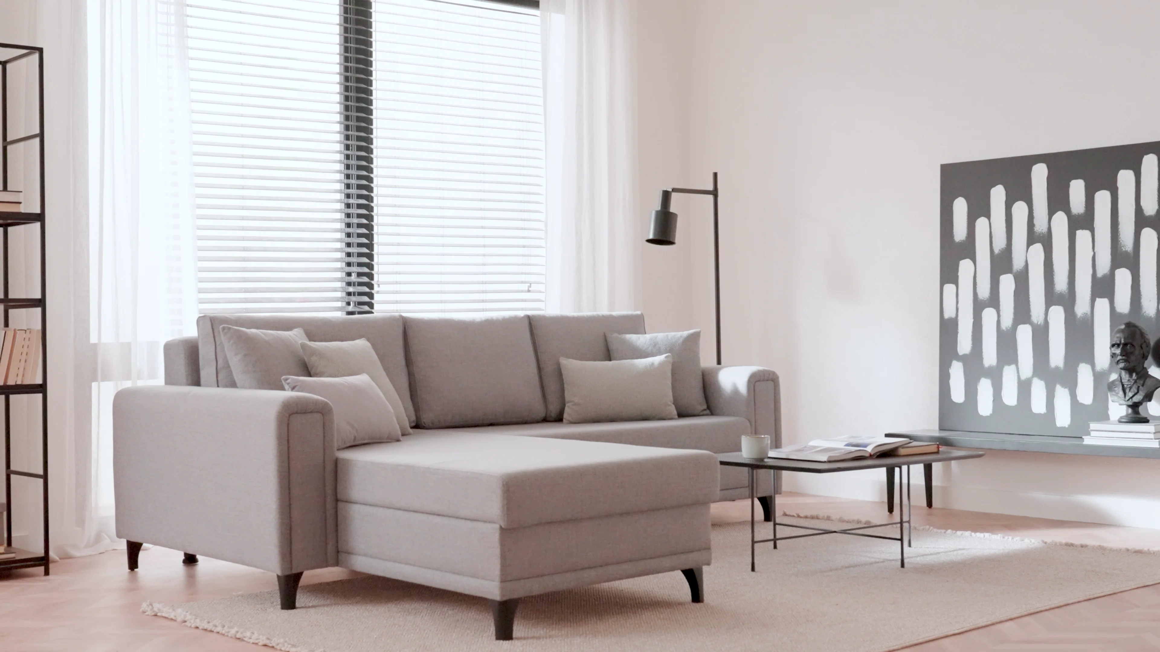 Maris Yataklı ve Kadife Dokulu Sol Köşe Takımı | Enza Home