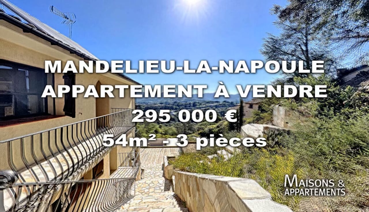 MANDELIEU-LA-NAPOULE - APPARTEMENT À VENDRE - 295 000 € - 54 M² - 3 ...