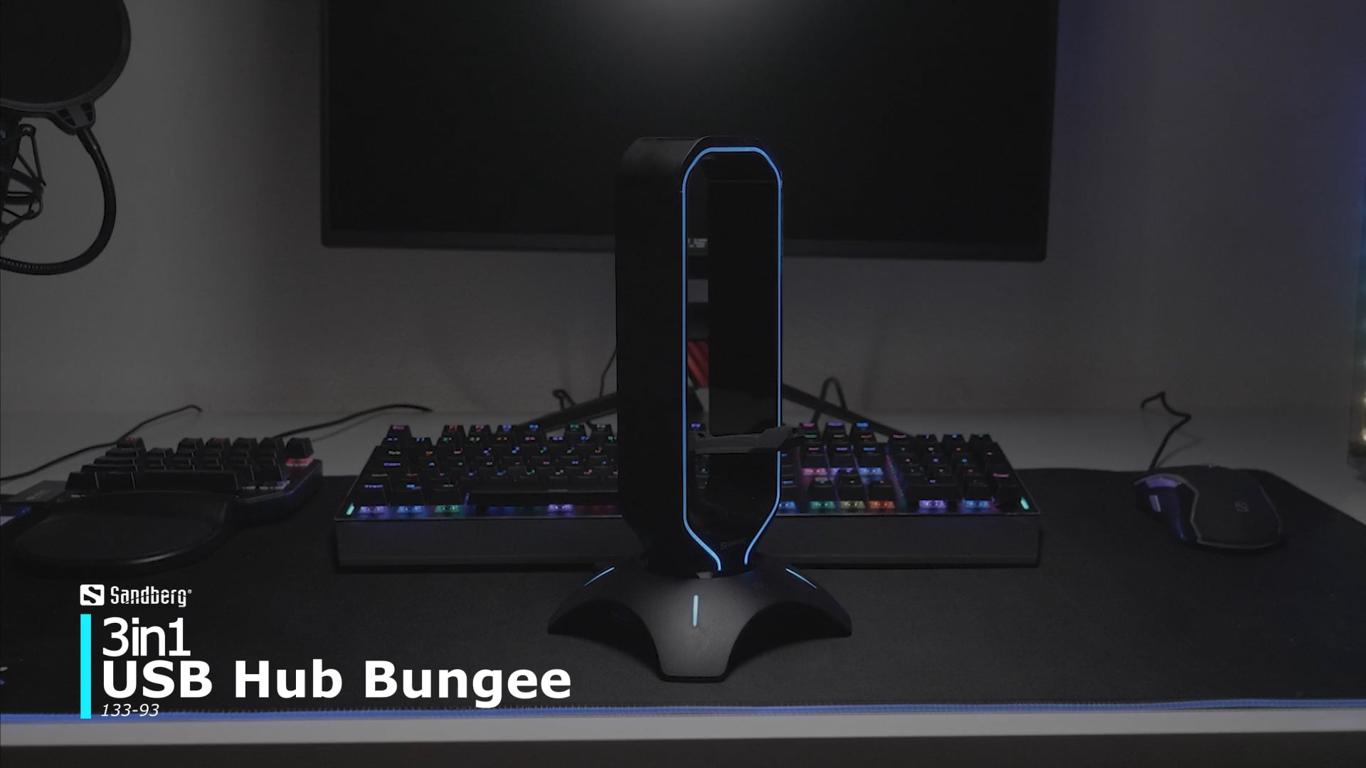3in1 USB 3.0 Hub Bungee Stand