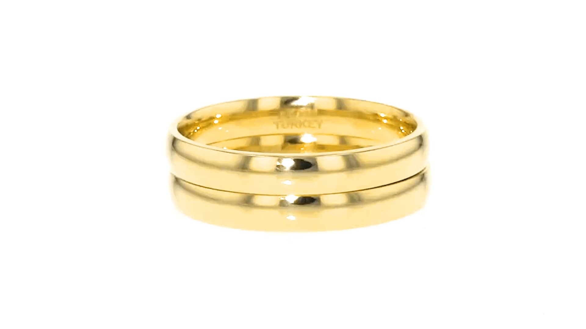 18kt Gold Over Sterling Jewelry Set Two 3mm Stackable Rings on Vimeo
