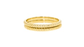 18kt Gold Over Sterling Jewelry Set Two Zigzag Rings