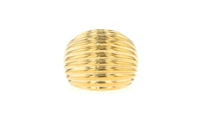 Italian 18kt Gold Over Sterling Ribbed Dome Ring