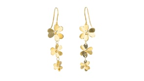 Italian 14kt Yellow Gold Floral Drop Earrings