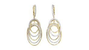 1.00 ct. t.w. Pave Diamond Oval-Link Drop Earrings in 14kt Yellow Gold