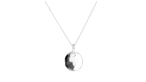 Sterling Silver Personalized Circle Pendant Necklace with Diamond Accents