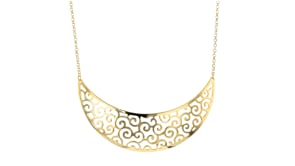 Italian 18kt Gold Over Sterling Filigree Bib Necklace
