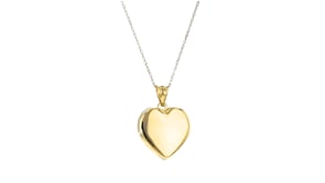 14kt Yellow Gold Personalized Heart Locket Necklace