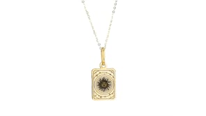 Italian 14kt Yellow Gold Sun Tarot Card Pendant Necklace
