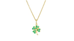 30 ct. t.w. Emerald Four-Leaf Clover Pendant Necklace in 18kt Gold Over Sterling