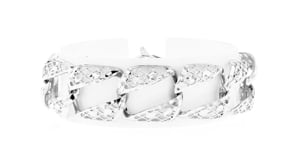 Italian Sterling Silver Textured and Polished Openwork Square-Link Bracelet