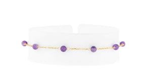 Italian 2.90 ct. t.w. Amethyst Bead Station Bracelet in 18kt Yellow Gold