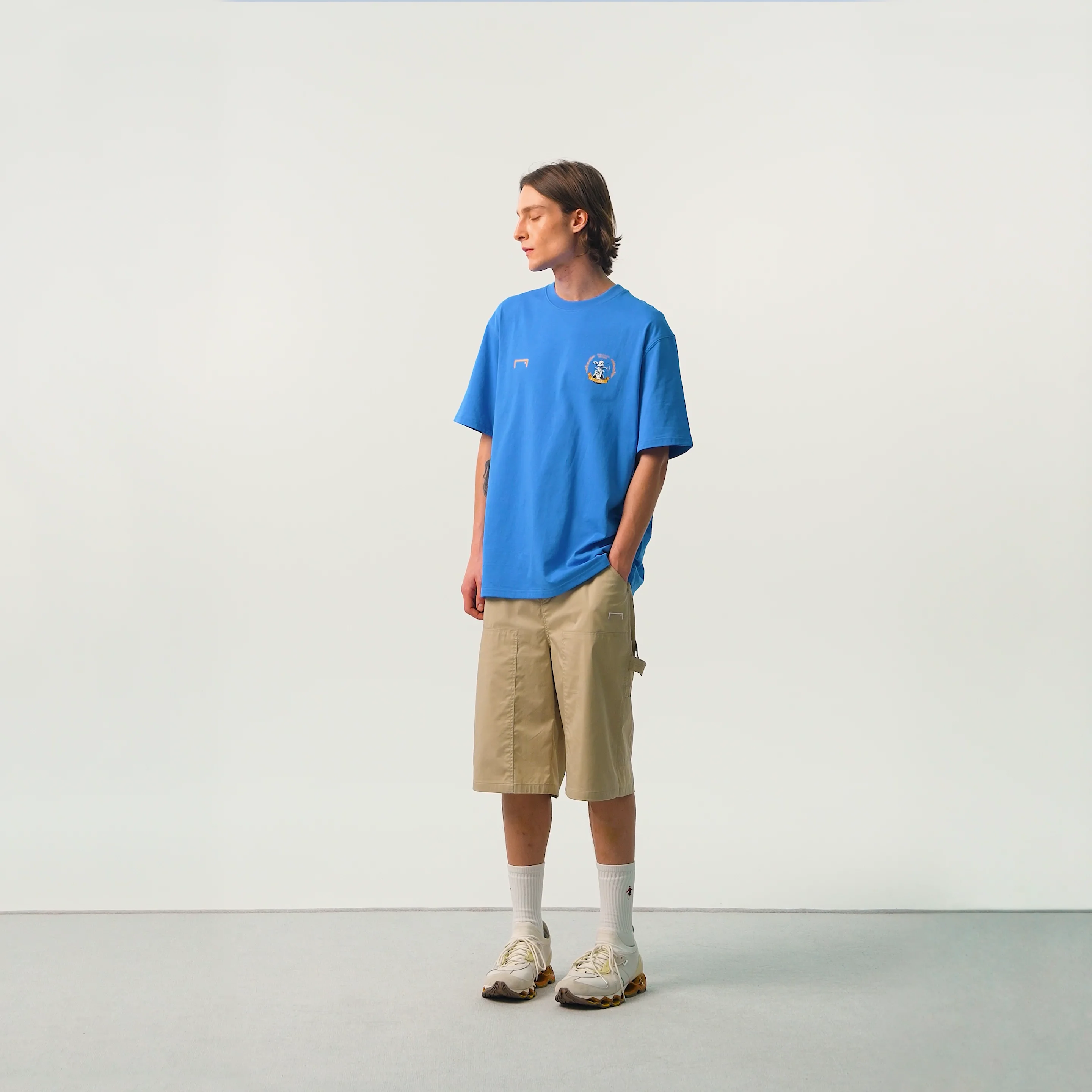 ★GOAL STUDIO★ FC AIR DRY EMBLEM TEECHARCOAL G3MTS107#CH FC EMBLEM AIR MESH TEE-BLUE - GOALSTUDIO