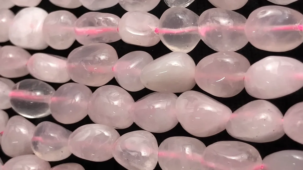 ローズクォーツ タンブル 1連｜天然石ビーズの卸問屋・通販ケンケン