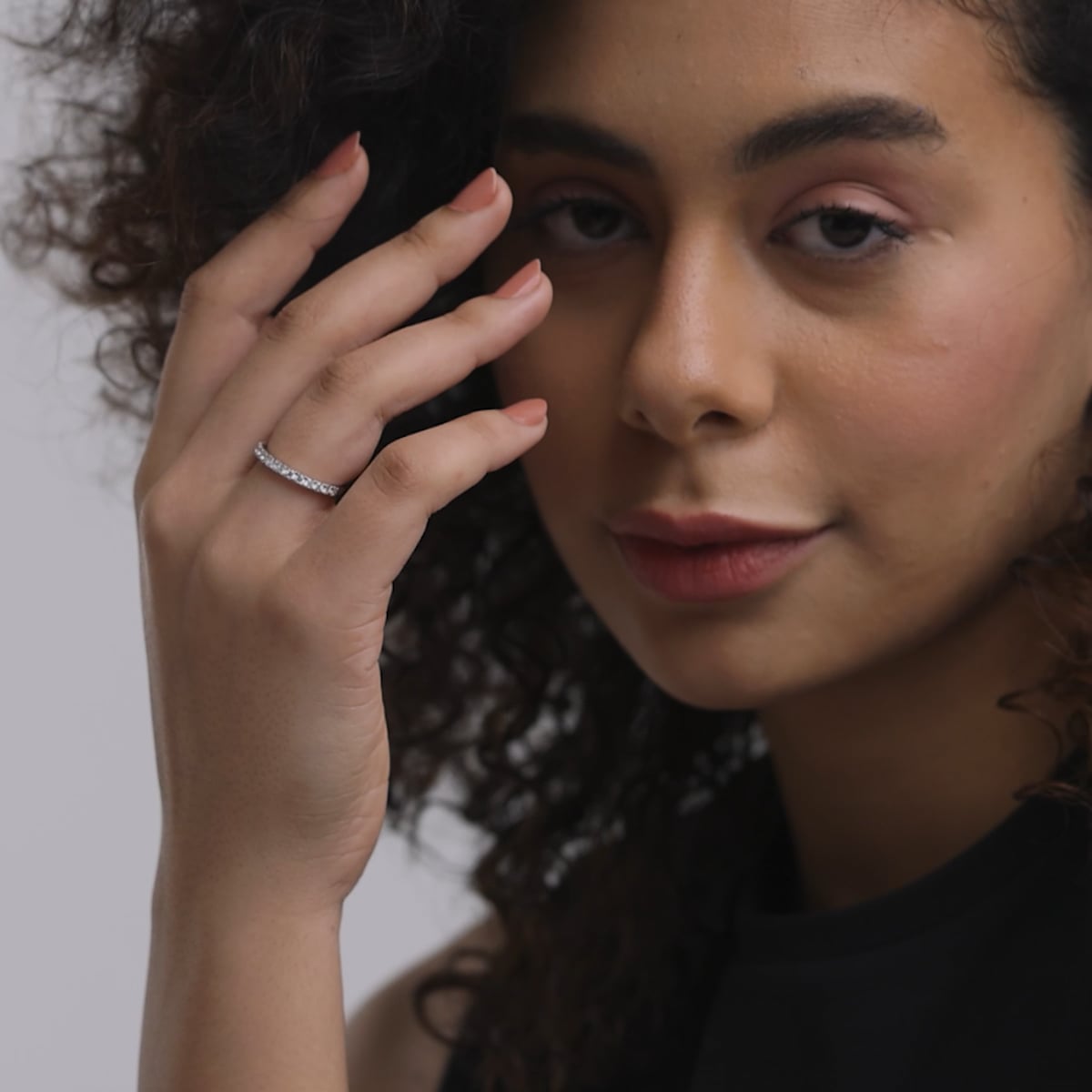 1/2 ctw Round Lab Grown Diamond French Pave Wedding Band 14K White Gold