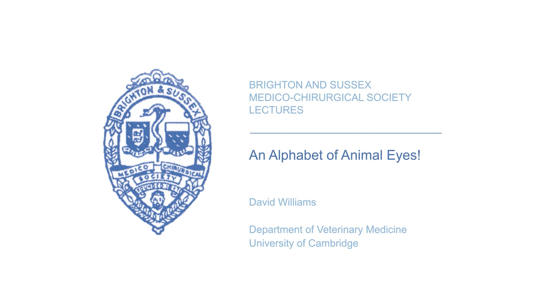 Brighton & Sussex MedChi Society 4th January 2024 David Williams