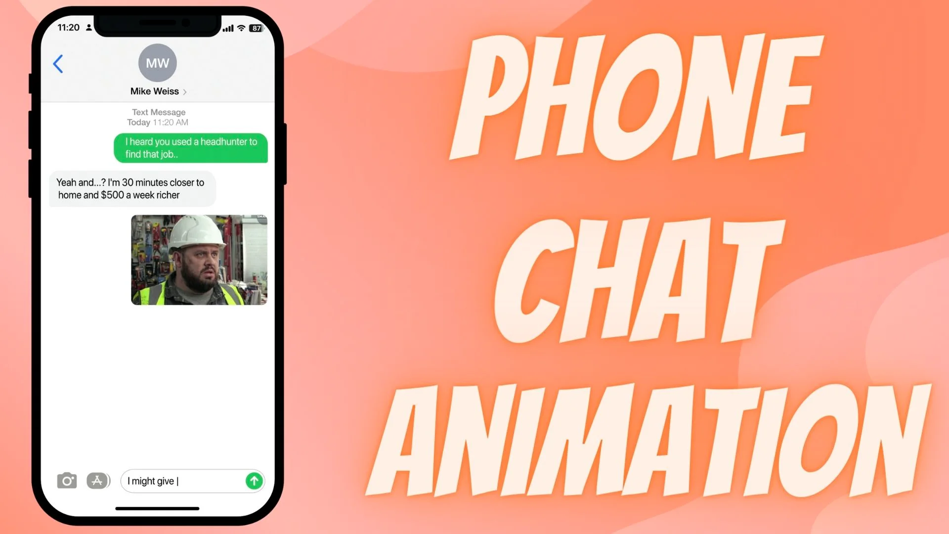 Custom iPhone Text Message Chat Animation on Vimeo