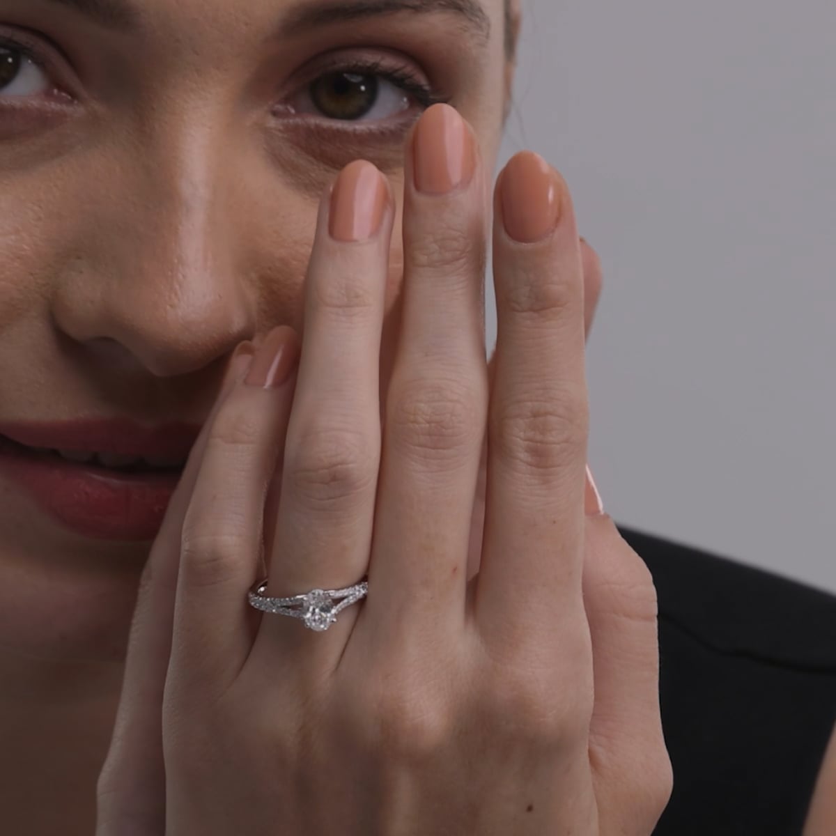 product video for 1 ctw Oval Lab Grown Diamond Split Shank Engagement Ring