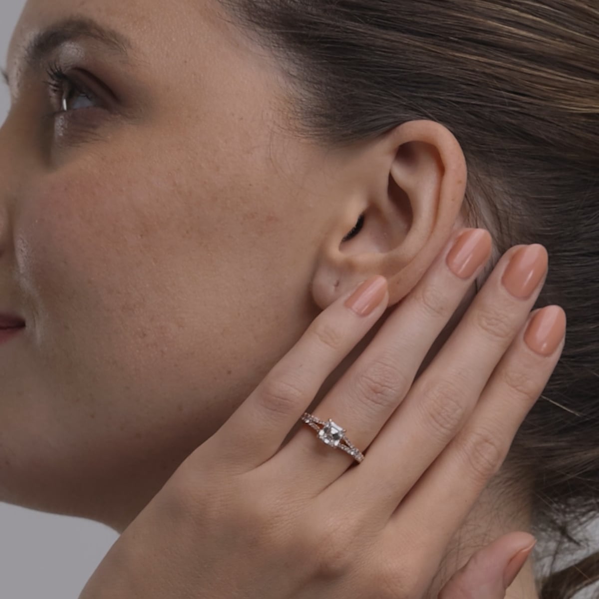 product video 2 for 1 1/3 ctw Asscher Lab Grown Diamond Split Shank Engagement Ring