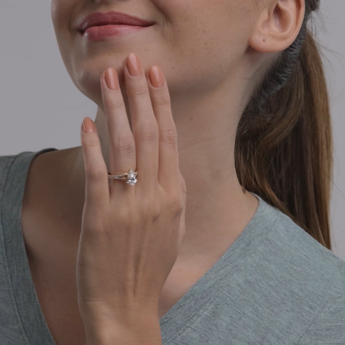 product video 2 for 1 7/8 ctw Pear Lab Grown Diamond Split Shank Engagement Ring