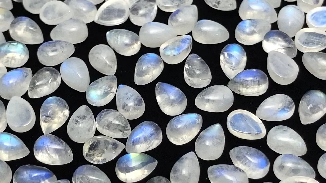 レインボームーンストーン（産地・インド） ペアシェイプ カボション6