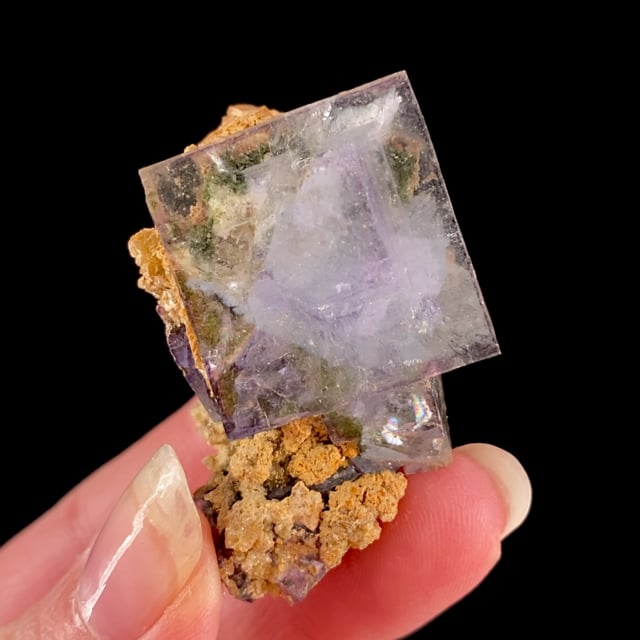 Fluorite (gemmy ''phantom'' crystals) with Muscovite