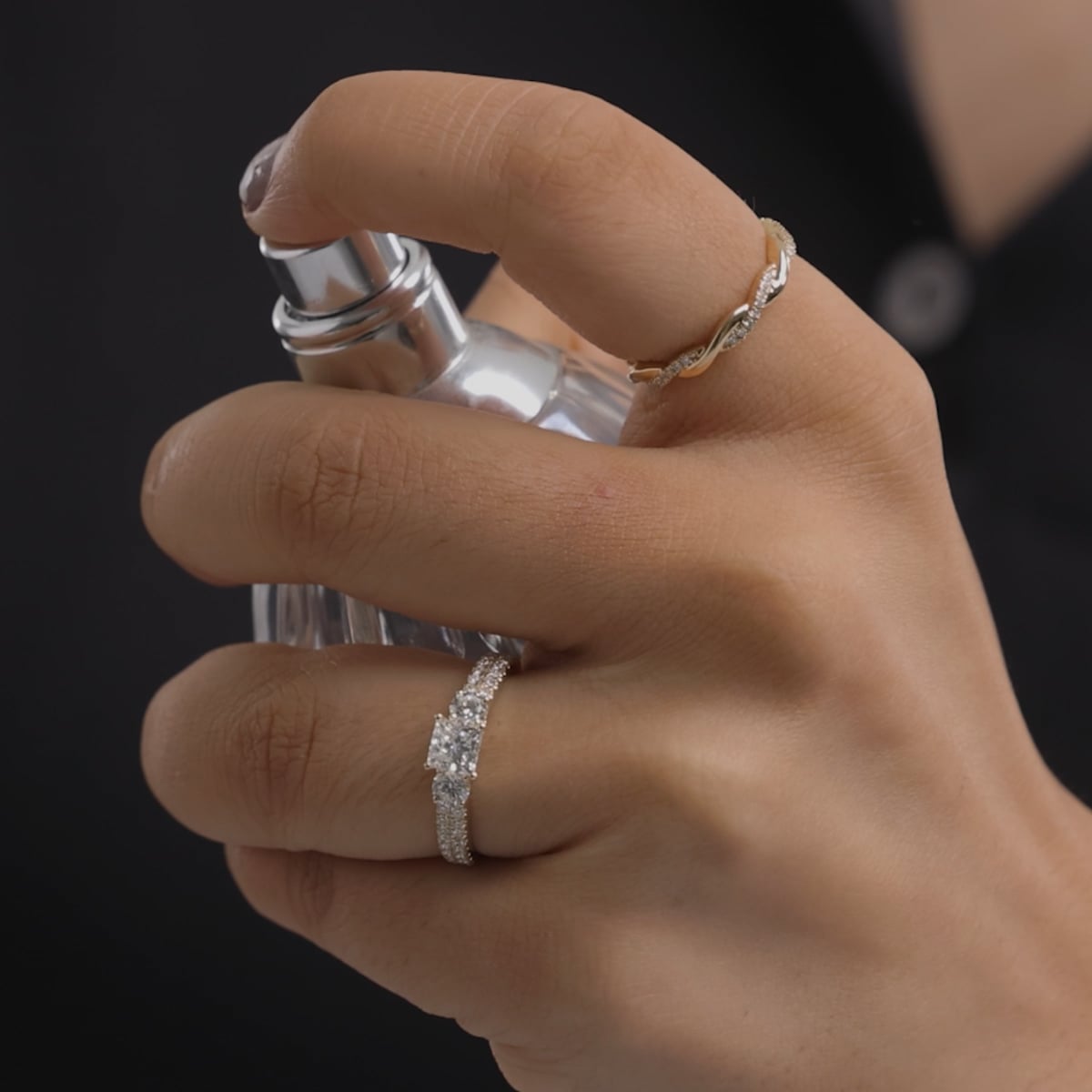 product video 2 for 1/8 ctw Round Lab Grown Diamond Twist Wedding Band