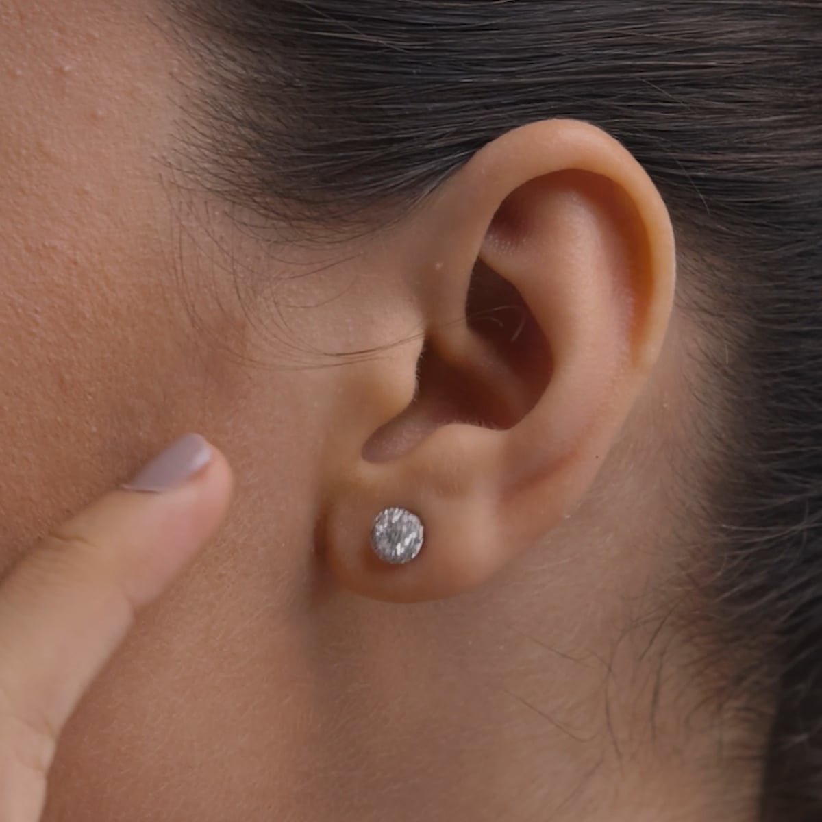 product video for 5/8 ctw Round Lab Grown Diamond Halo Stud Earrings
