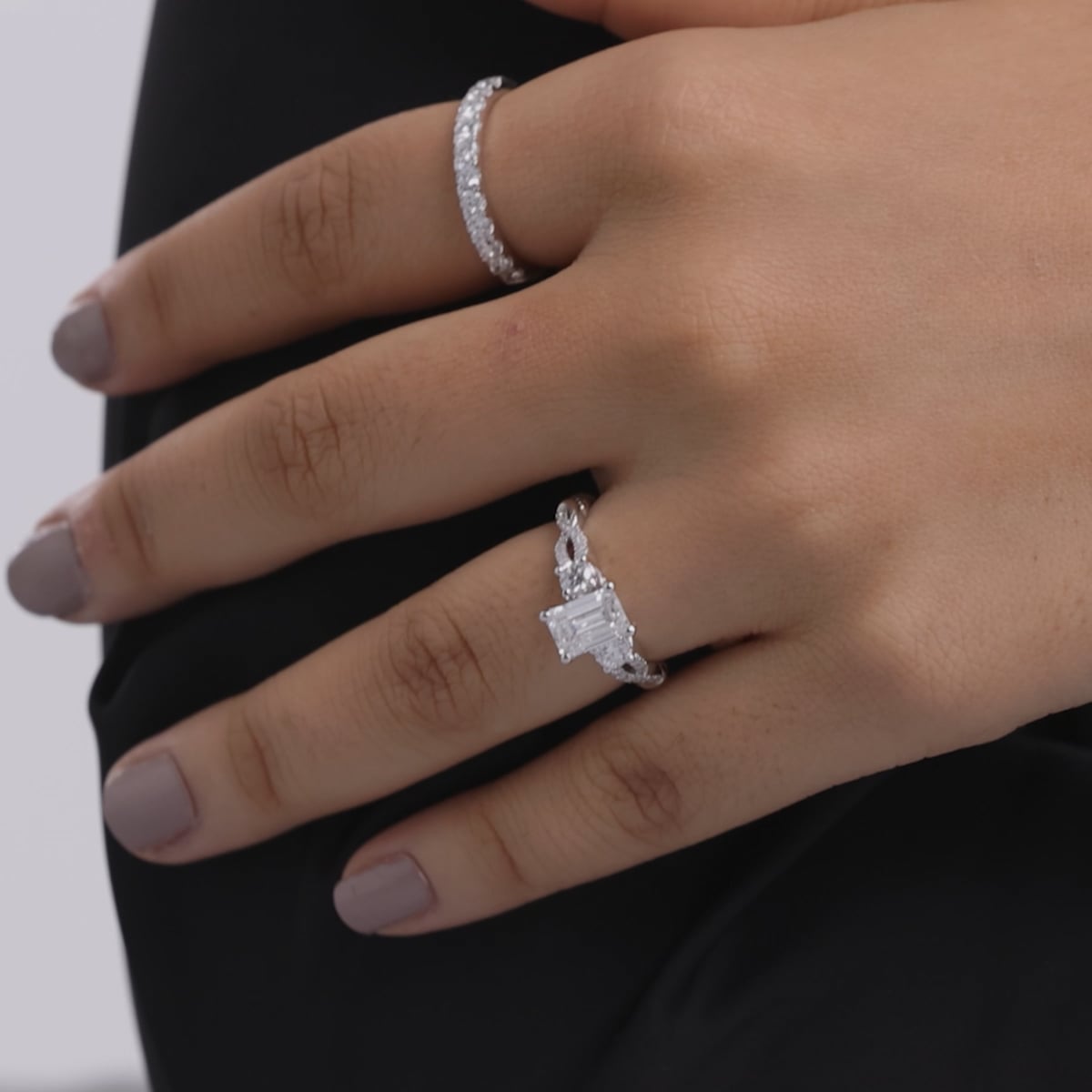 product video 2 for 2 5/8 ctw Emerald Lab Grown Diamond Swirl Engagement Ring