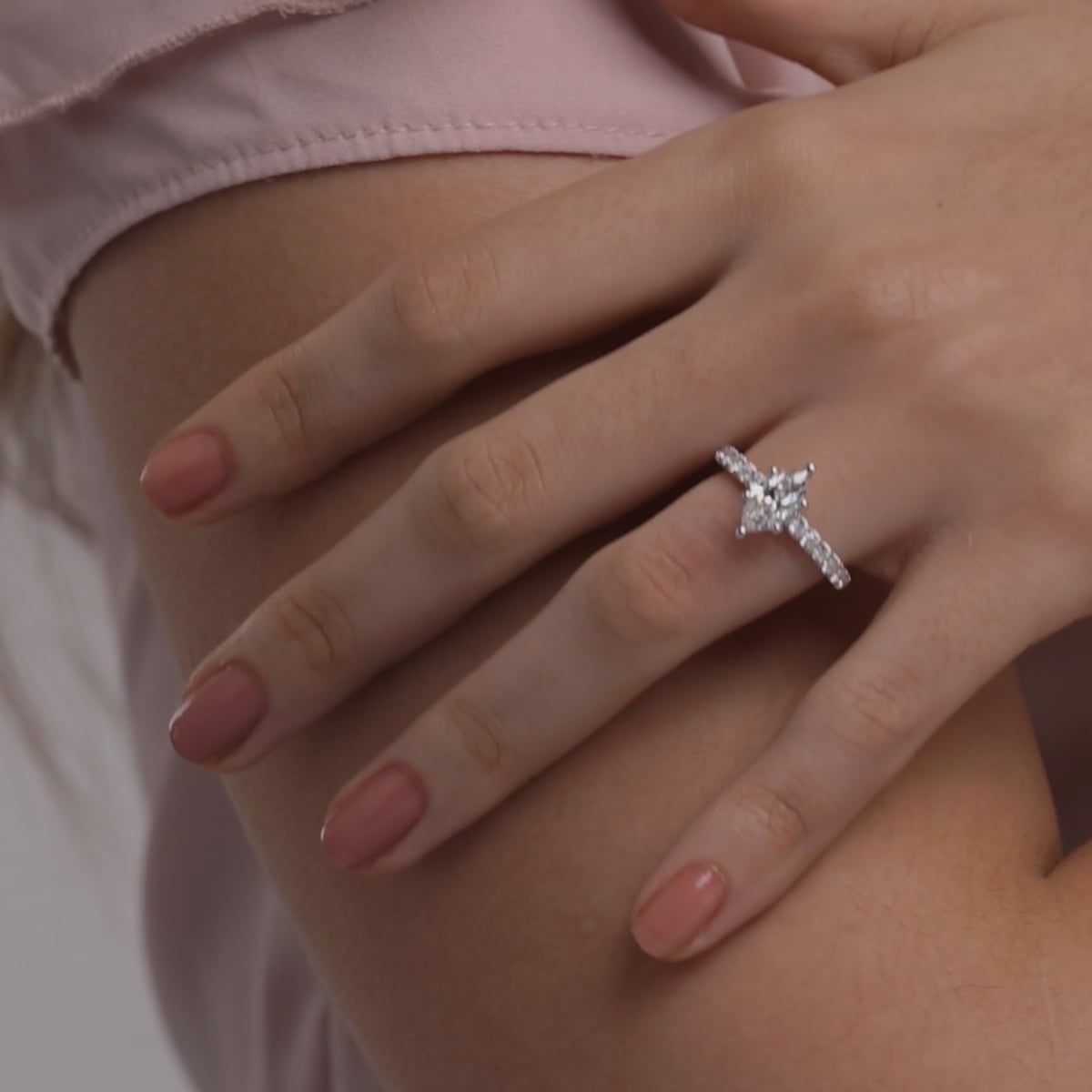 product video 2 for 1 1/2 ctw Marquise Lab Grown Diamond Royal Crown Engagement Ring