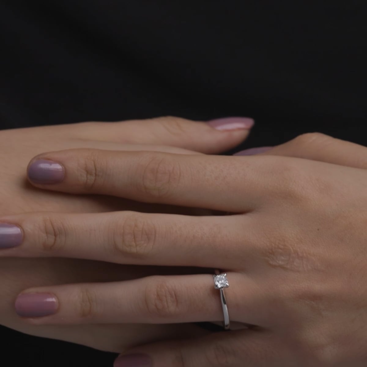 product video 2 for 1 ctw Cushion Lab Grown Diamond Petite Solitaire Engagement Ring