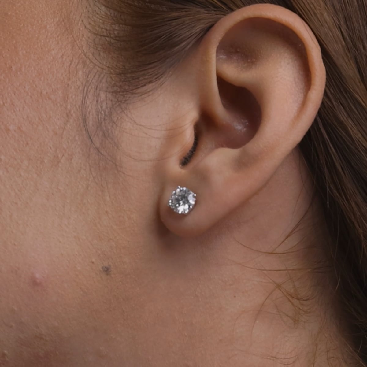 product video for 2 ctw Round Colorless (E) Lab Grown Diamond Certified Stud Earrings