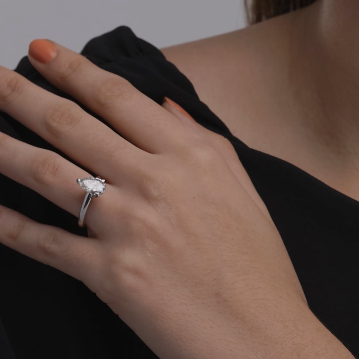 product video 2 for 2 ctw Pear Lab Grown Diamond Classic Solitaire Engagement Ring