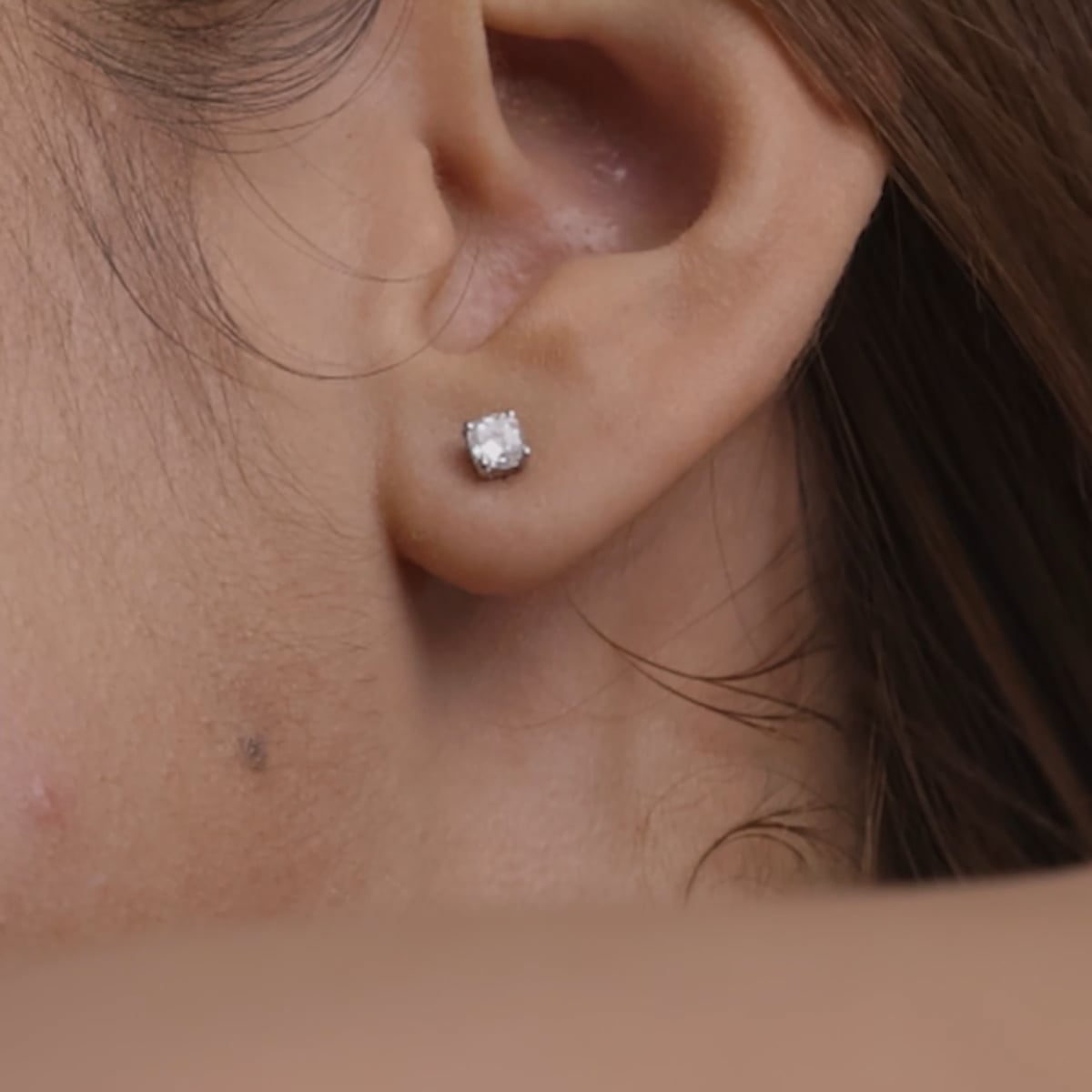 product video for 4 ctw Cushion Lab Grown Diamond Solitaire Certified Stud Earrings