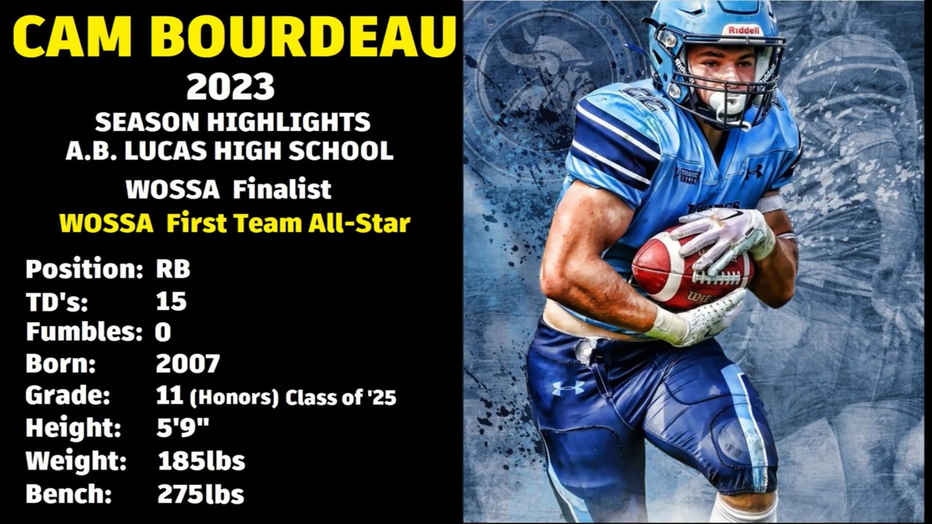 Watch cameron bourdeau's running back film